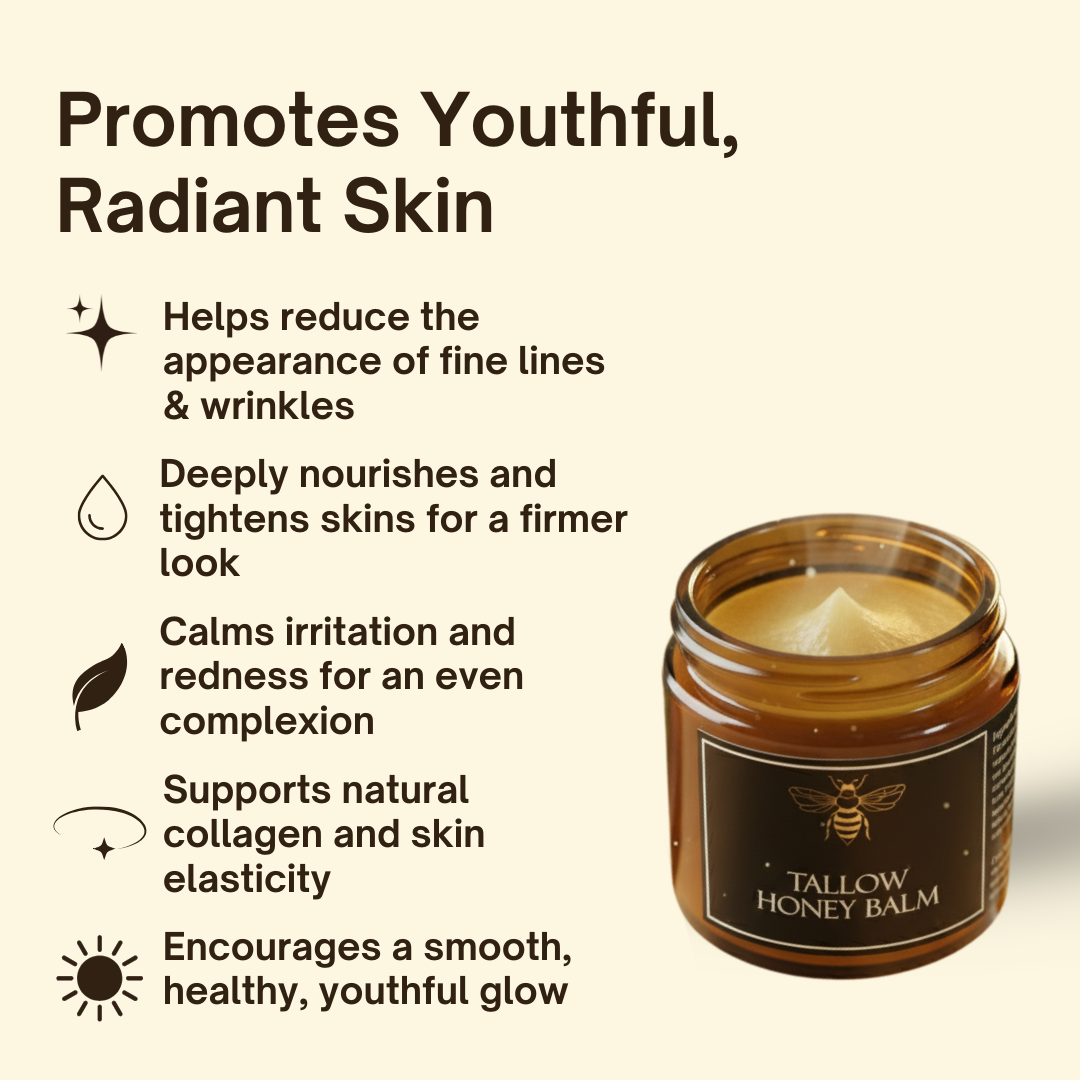 Raw Beef Tallow Honey Balm Anti-Aging Moisturizer