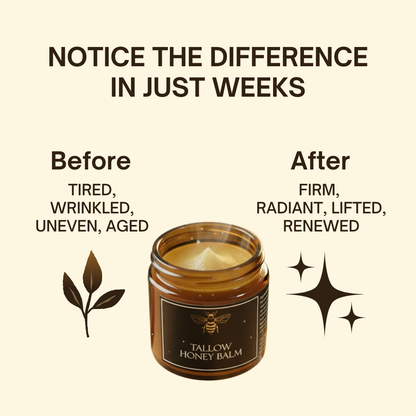 Raw Beef Tallow Honey Balm Anti-Aging Moisturizer