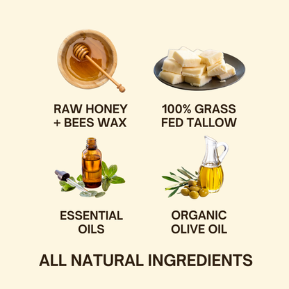 Raw Beef Tallow Honey Balm Anti-Aging Moisturizer